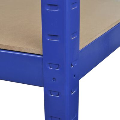 vidaXL Regał z 5 półkami, niebieski, stal i materiał drewnopochodny