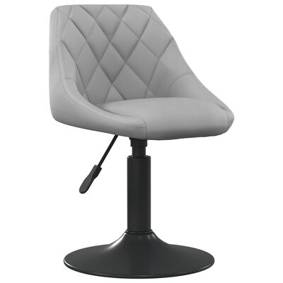 vidaXL Obrotowe krzesła stołowe, 2 szt., jasnoszare, aksamitne
