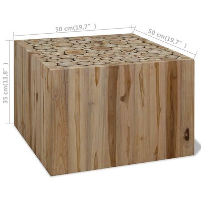 vidaXL Stolik kawowy z drewna tekowego, 50 x 50 x 35 cm
