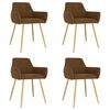 vidaXL Krzesła stołowe, 4 szt., brązowe, obite aksamitem