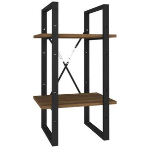 vidaXL Regał na książki z 2 p&oacute;łkami, brązowy dąb, 40x30x70 cm