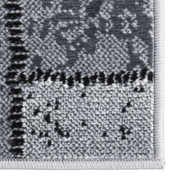 vidaXL Chodnik dywanowy, BCF, szary z geometrycznym wzorem, 100x150 cm