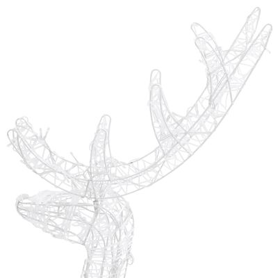vidaXL Akrylowe renifery ozdobne, 3 szt., 120 cm, ciepła biel