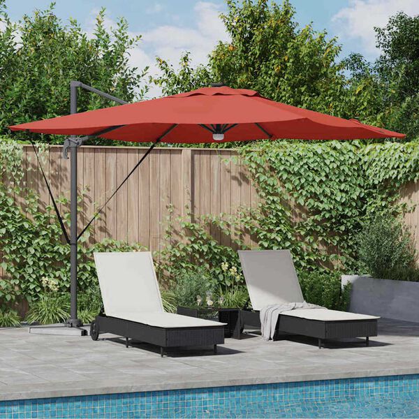 vidaXL Parasol Roma Czerwony 286 x 285 x 270 cm Aluminium i Poliester