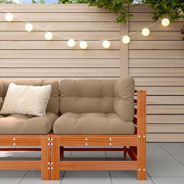 vidaXL Sofa narożna do ogrodu Lite drewno sosnowe Woskowy Brąz