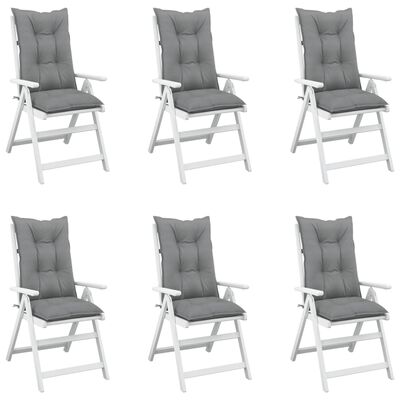 vidaXL Poduszki na krzesła ogrodowe, 6 szt., szare, 120x50x7 cm