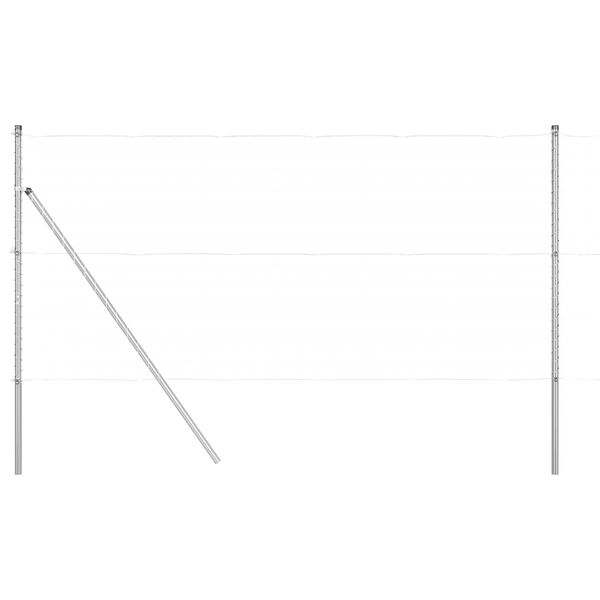 vidaXL Słupki ogrodzeniowe 7 pcs Srebrny Ø32mm 150 cm