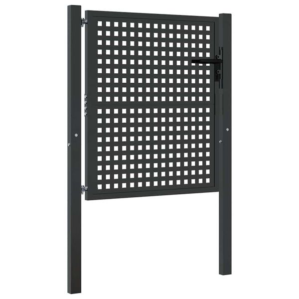 vidaXL Brama ogrodowa antracytowa 100x100 cm stalowa