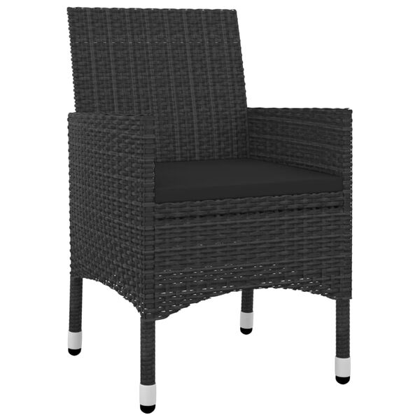 vidaXL 3-cz. zestaw mebli ogrodowych z poduszkami, rattan PE i szkło