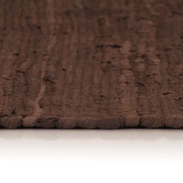 vidaXL Ręcznie tkany dywanik Chindi, bawełna, 160x230 cm, brązowy