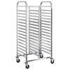 vidaXL W&oacute;zek na tace z 32 pojemnikami GN 75x55x162,5cm Stal nierdzewna