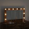 vidaXL Lustro toaletowe Ze LED Lights Dąb wędzony 80 x 45 x 18 cm