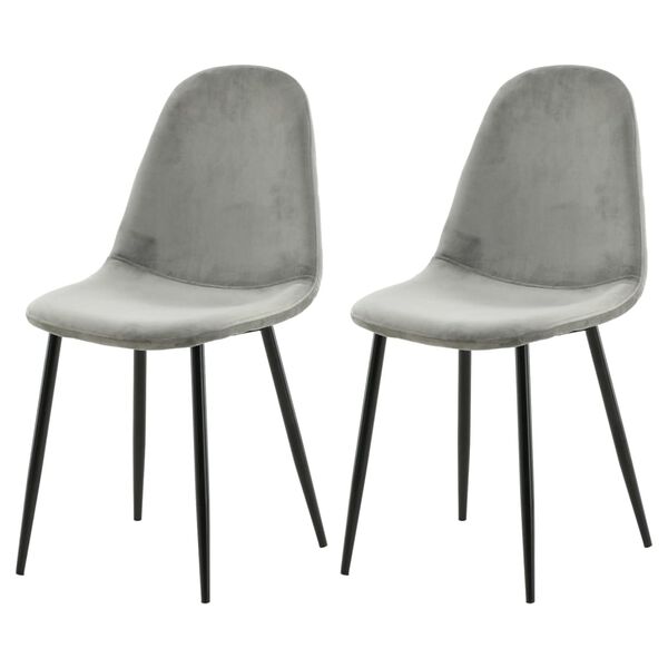 Venture Home Krzesła stołowe Polar, 2 szt., aksamitne, szaro-czarne
