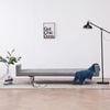 vidaXL Sofa rozkładana z podłokietnikami, jasnoszara, poliester