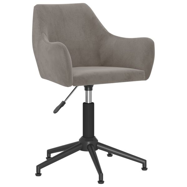 vidaXL Obrotowe krzesła stołowe, 6 szt., jasnoszare, obite aksamitem