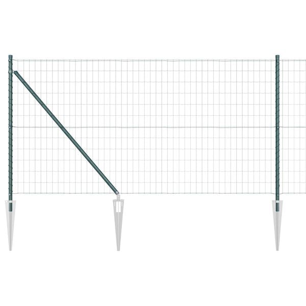 vidaXL Ogrodzenie z słupkami Zielony 1 x 10 m Stal