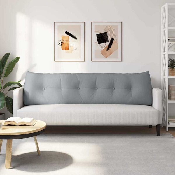 vidaXL Poduszka na plecy Jasnoszary 180 x 24 x 50 cm tkanina