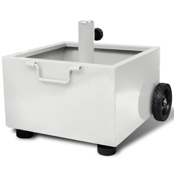 vidaXL Podstawa parasola ogrodowego z donicą, biała