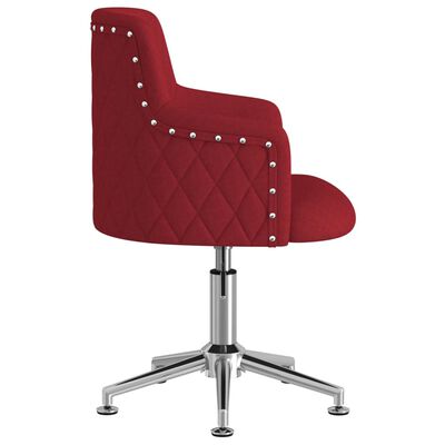 vidaXL Obrotowe krzesło stołowe, winna czerwień, obite tkaniną
