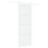 vidaXL Drzwi przesuwne Biały 83 x 232 cm Lite drewno sosnowe