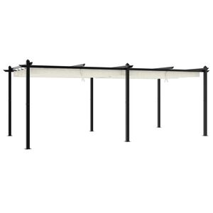 vidaXL Altana ogrodowa ze zwijanym dachem, kremowa, 3x6 m, aluminium