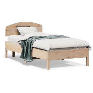 vidaXL Rama ł&oacute;żka bez materaca, 75x190 cm, lite drewno sosnowe