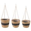 vidaXL 3 szt. Naturalny i czarny &Oslash;26 x 19 cm 100% Trawa morska