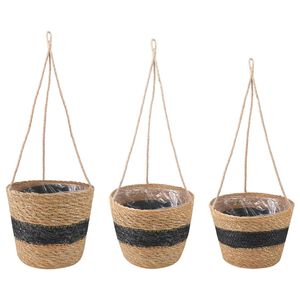 vidaXL 3 szt. Naturalny i czarny &Oslash;26 x 19 cm 100% Trawa morska