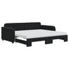 vidaXL Sofa rozsuwana z materacami, czarna, 90x190 cm, aksamit