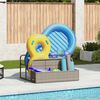 vidaXL Poolside Float Storage Jasnoszary 110x100x57 cm Polirattan