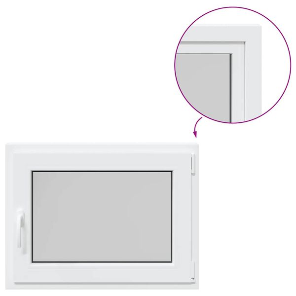 vidaXL Okno piwniczne RISOR 80x60 cm uchylno-rozwierne DIN prawe białe