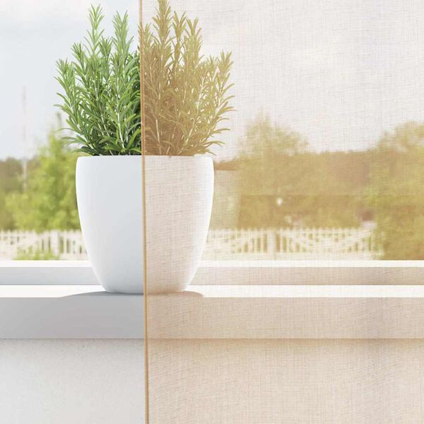 vidaXL Zasłony woalowe z pętelkami 2 szt. Piaskowe 140x175 cm