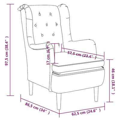 vidaXL Fotel z kauczukowymi nóżkami, fioletowy, obity tkaniną