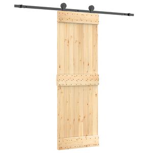 vidaXL Drzwi przesuwne 70 x 210 cm Lite Drewno Sosnowe (Nieobrobione)