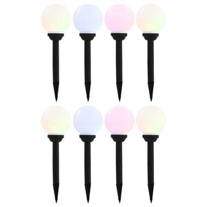 vidaXL Lampy solarne do ogrodu, 8 szt., LED, kuliste, 15 cm, RGB