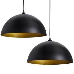 vidaXL P&oacute;łokrągłe lampy sufitowe, 2 szt., regulowana długość, czarne