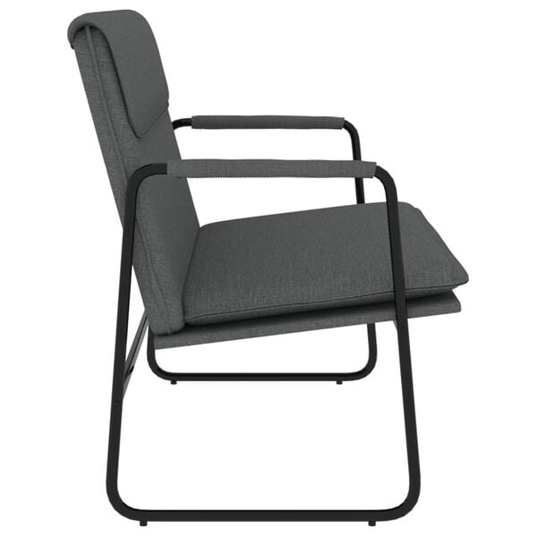 vidaXL Ławka, ciemnoszara, 100x64x80 cm, tapicerowana tkaniną