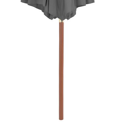 vidaXL Parasol ogrodowy na drewnianym słupku, 300 cm, antracytowy