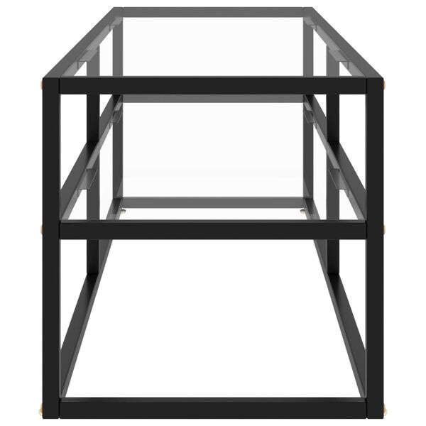vidaXL Szafka pod telewizor, czarna z hartowanym szkłem, 120x40x40 cm