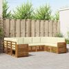 vidaXL Zestaw sofy narożnej z poduszką 9 pcs Naturalny i Kremowy