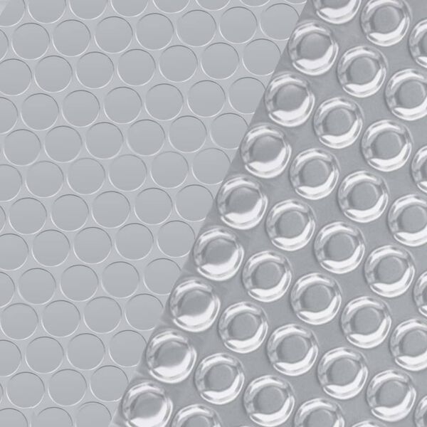 vidaXL Prostokątna, pływająca folia solarna na basen, 6x4 m, srebrna