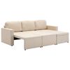 vidaXL 3-osobowa, rozkładana sofa modułowa, kremowa, tkanina