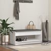 vidaXL Ławka w przedpokoju z poduszką z p&oacute;łką Biały 103 x 38 x 45 cm