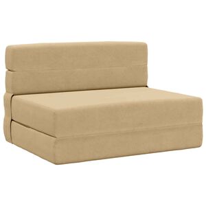 vidaXL Składana Sofa Ł&oacute;żko Zielono-szary 70 x 72 x 60 cm tkanina