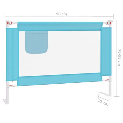 vidaXL Barierka do łóżeczka dziecięcego, niebieska, 90x25 cm, tkanina