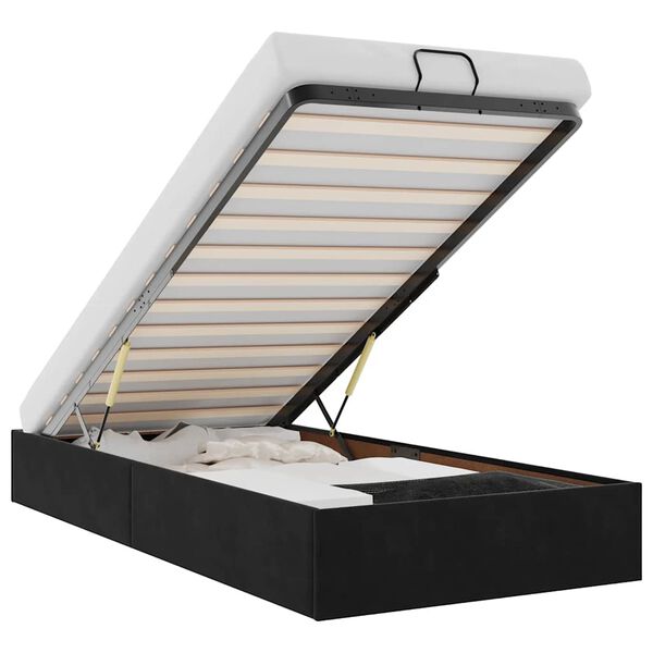 vidaXL Rama ł&oacute;żka otomana bez materaca, czarna, 90x190 cm, aksamit
