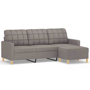 vidaXL 3-osobowa sofa z podn&oacute;żkiem, taupe, 180 cm, tkaniną
