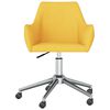 vidaXL Obrotowe krzesło stołowe, ż&oacute;łte, obite tkaniną