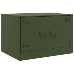 vidaXL Stolik kawowy, oliwkowy, 67x50x44 cm, stal
