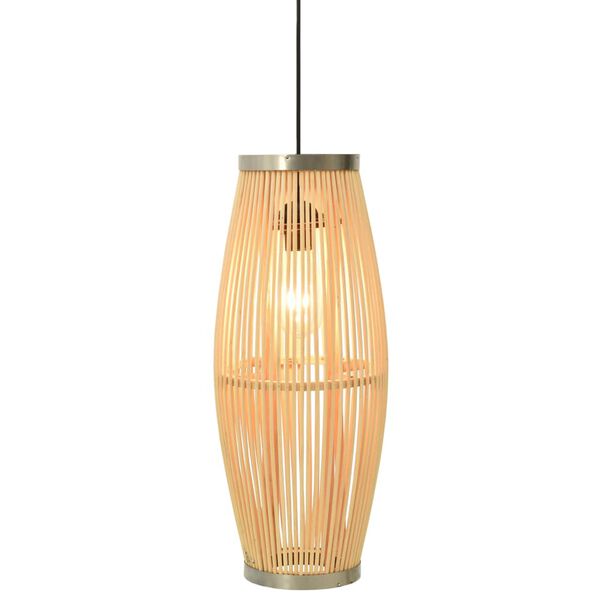 vidaXL Lampa wisząca, wiklinowa, 40 W, 23x55 cm, owalna, E27